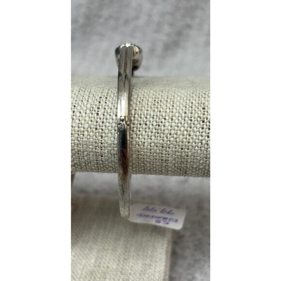 Sterling Silver Diamond Pave Infinity Loop Hinged Bangle Bracelet #63706 - Picture 3 of 9